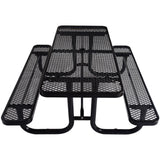 Rectangular Outdoor Steel Picnic Table With Umbrella Pole - Furniture Home Direct
