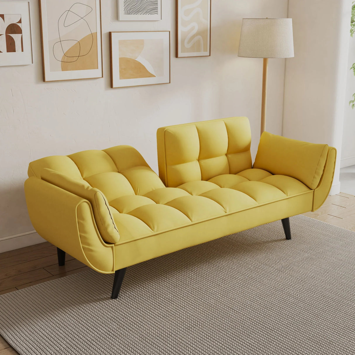 Sofa Soft Two Armrests Throw Pillow Pillow Comfortable Fit Apartment Bedroom Small Space - Furniture Home Direct