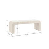 Modern Contemporary Waterfall Bench - Cream - Furniture Home Direct