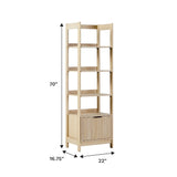 Transitional Narrow Bookshelf With Drawer On Bottom - Furniture Home Direct
