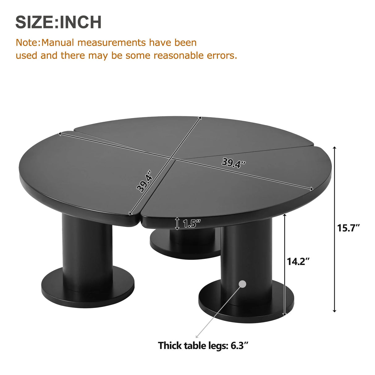 Round Petal Shaped Coffee Table With 3 Thick Legs - Furniture Home Direct