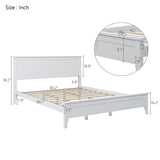 White Solid Wood 5 Piece Queen Bedroom Set(bed, 2 nightstands,chest,dresser) - Furniture Home Direct