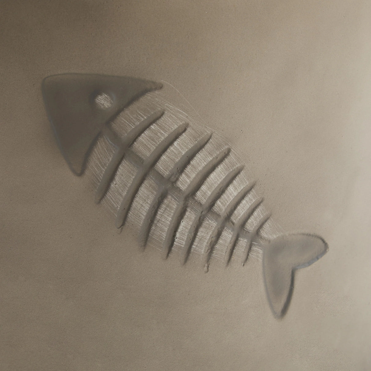 End Table With Fish Pattern Design Magnesium Oxide Gray - Furniture Home Direct