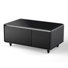 Modern Smart Coffee Table With Built-In Fridge - Bluetooth Speaker, Wireless Charging, Touch Control Panel, USB Interface, Outlet Protection, Atmosphere Light - Furniture Home Direct
