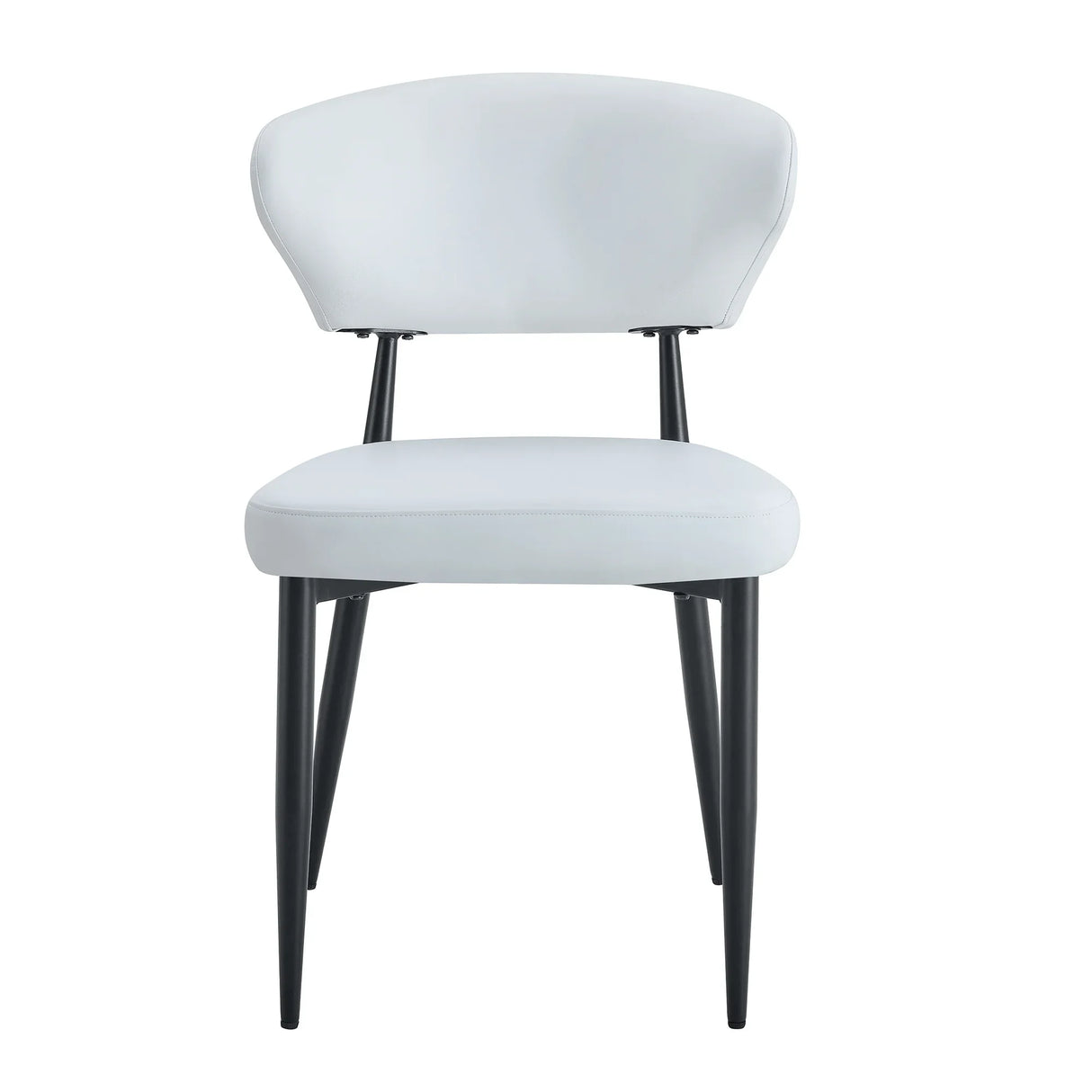 Dining Chairs Set Of 4 Modern Upholstered Metal Legs White - Furniture Home Direct