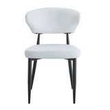 Dining Chairs Set Of 4 Modern Upholstered Metal Legs White - Furniture Home Direct