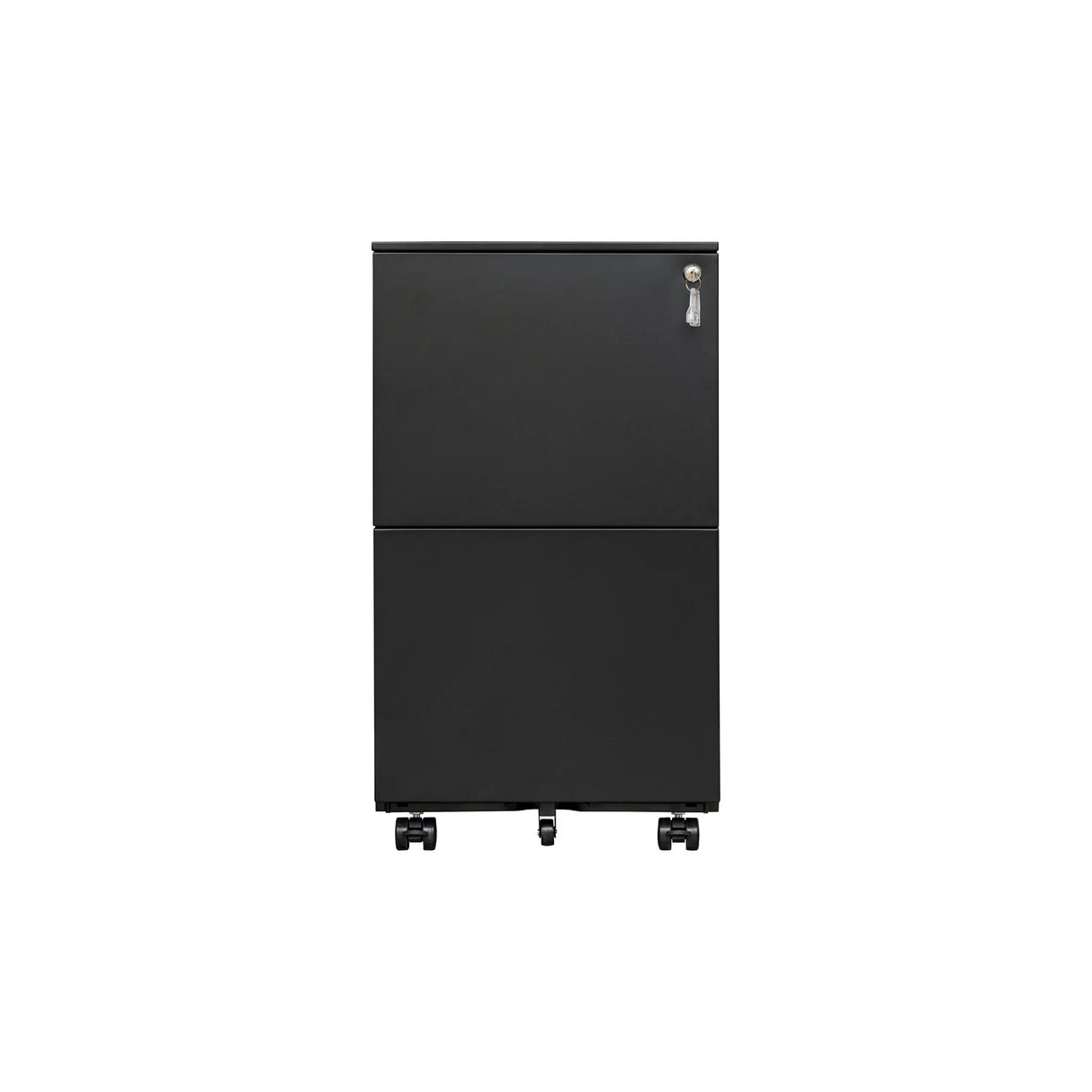 2 Drawer File Cabinet With Lock, Steel Mobile Filing Cabinet On Anti - Tilt Wheels, Rolling Locking Office Cabinets Under Desk For Legal / Letter Size - Furniture Home Direct