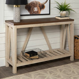Farmhouse A Frame Entry Table With Lower Shelf - Furniture Home Direct