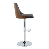 Gianna - Mid Century Modern Adjustable Barstool With Swivel With Rounded T Footrest (Set of 2) - Furniture Home Direct