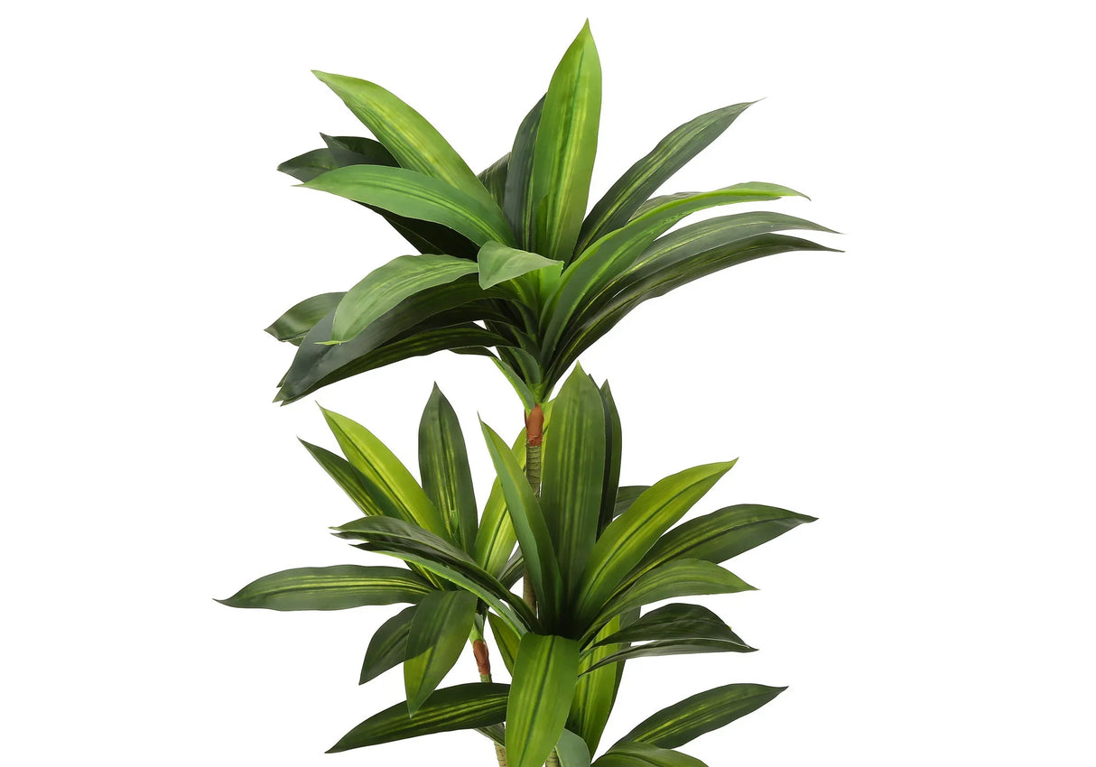 51" Tall, Artificial Plant, Dracaena Tree, Indoor, Faux, Fake, Floor, Greenery, Potted, Real Touch, Decorative - Green / Black - Furniture Home Direct