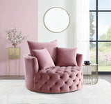 Zunyas - Velvet Accent Chair With Swivel - Furniture Home Direct