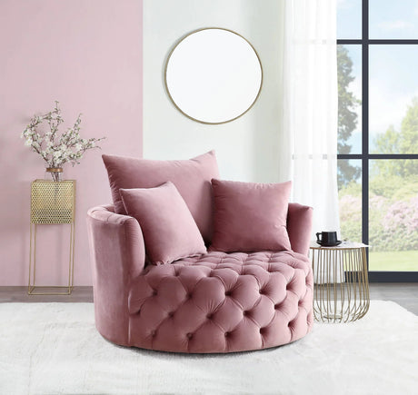 Zunyas - Velvet Accent Chair With Swivel - Furniture Home Direct