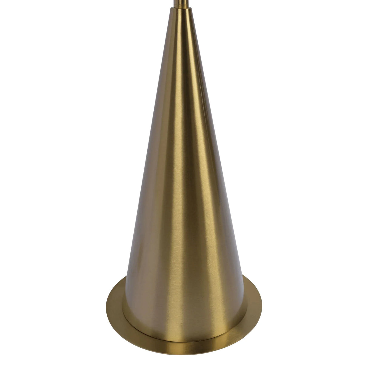 Lisbon - Floor Lamp With On / Off Switch Coned Base Hanging Shade - Antique Brass / White - Furniture Home Direct