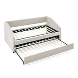 Elegant Daybed With Trundle Upholstered Tufted Sofa Bed - Furniture Home Direct