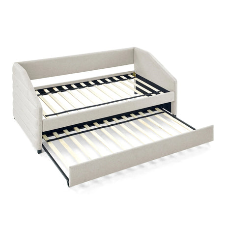 Elegant Daybed With Trundle Upholstered Tufted Sofa Bed - Furniture Home Direct
