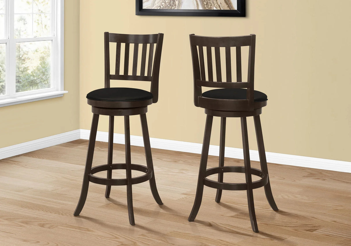 Swivel Stool Bar Height, Transitional Stylish Design (Set of 2) - Furniture Home Direct