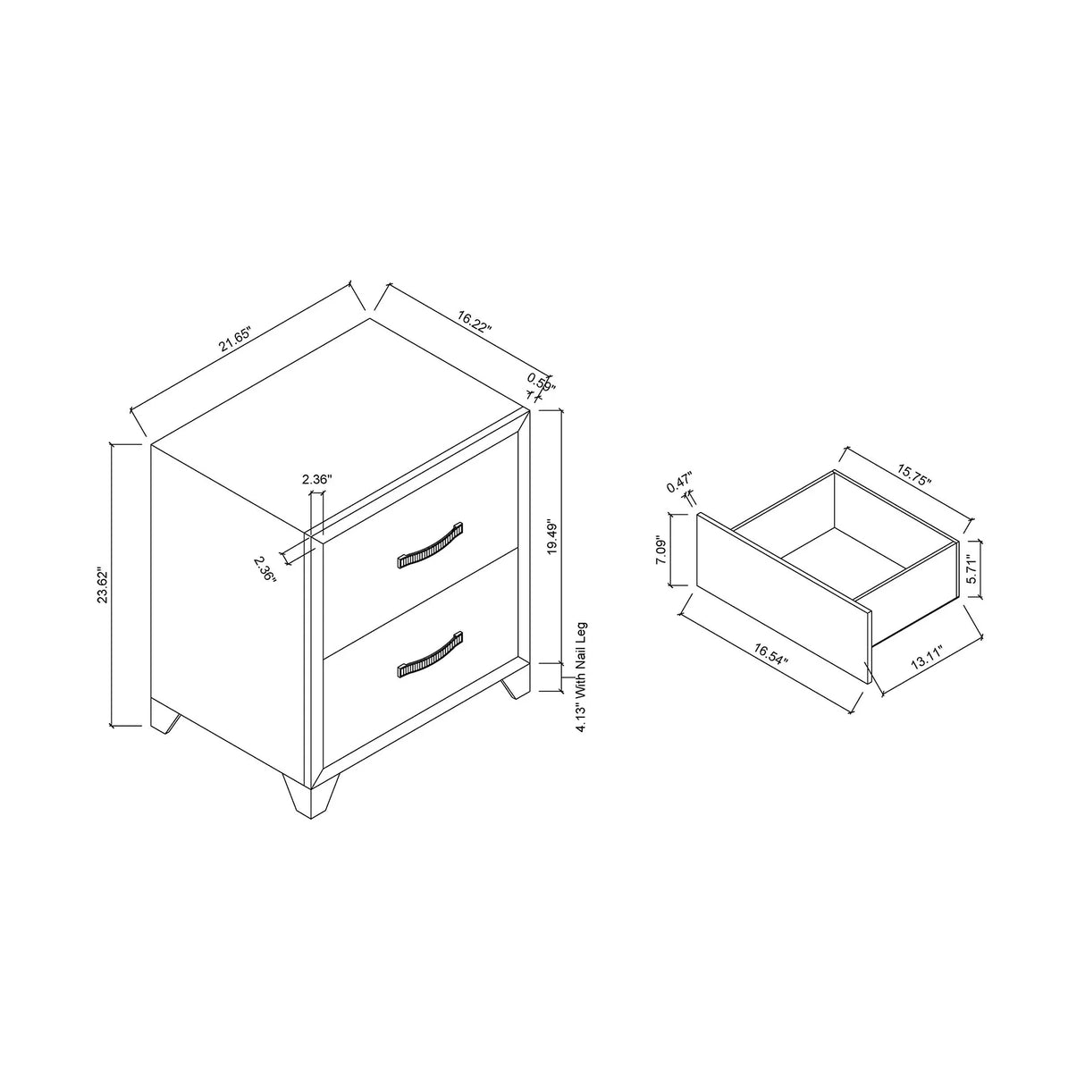 Carlos - Nightstand - Black - Furniture Home Direct