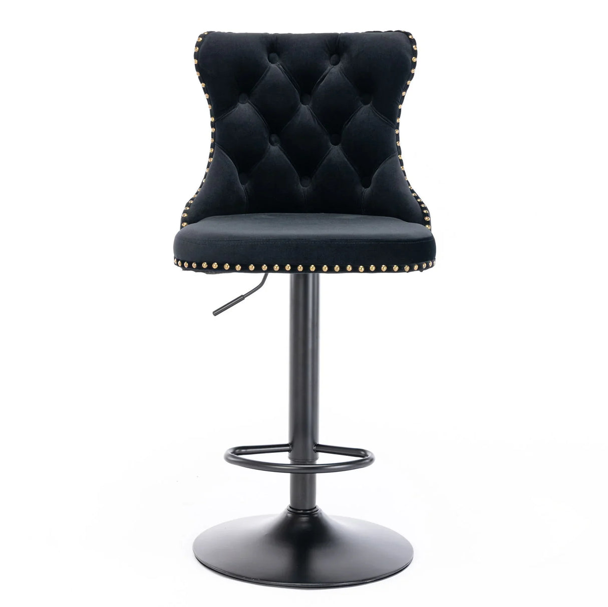 Swivel Velvet Barstools Adjusatble Seat Height, Modern Upholstered Bar Stools With Backs Comfortable Tufted For Home Pub And Kitchen Island (Set of 2) - Furniture Home Direct