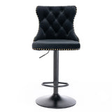 Swivel Velvet Barstools Adjusatble Seat Height, Modern Upholstered Bar Stools With Backs Comfortable Tufted For Home Pub And Kitchen Island (Set of 2) - Furniture Home Direct