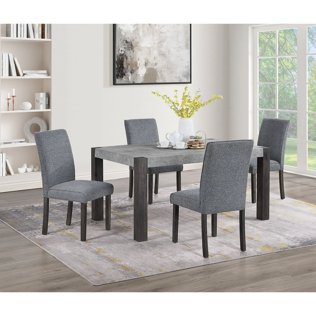 Dahiris - Dining Table Set With Chairs - Gray - Furniture Home Direct
