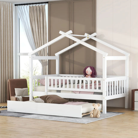 Creativity House Bed With Twin Size Trundle - Furniture Home Direct