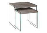 Accent Nesting Table Clear Tempered Glass For Living Room (Set of 2) - Furniture Home Direct