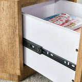 Coffee Table Hexagonal Drawer Unit Sleek Natural Wood - Furniture Home Direct
