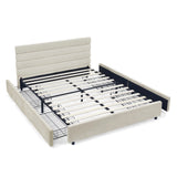 Modern Cushioned Bed Frame With Headboard And Drawers - Furniture Home Direct