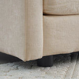 Extra Deep Seat 3 Piece Living Room Set with Sofa, Love Seat and Chair - Beige - Furniture Home Direct