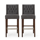 Solstara - Upholstered Dining Barstool With Button Tufted And Wing Back