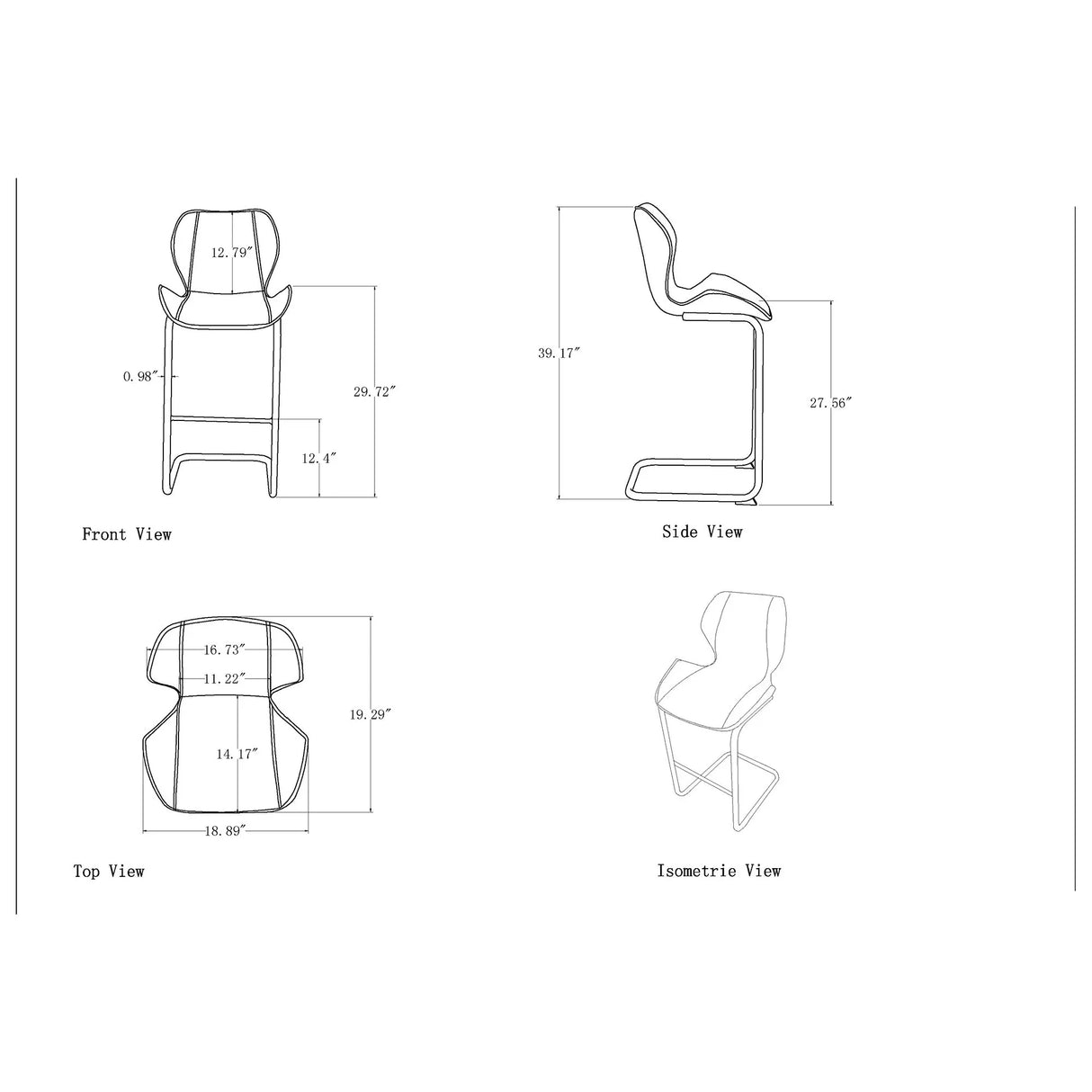 Charlotte - 4 Piece Bar Stool Set With Bucket Seats - Furniture Home Direct
