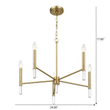 Courtyard - 5 Light Candle Light Chandelier - Clear / Gold - Furniture Home Direct