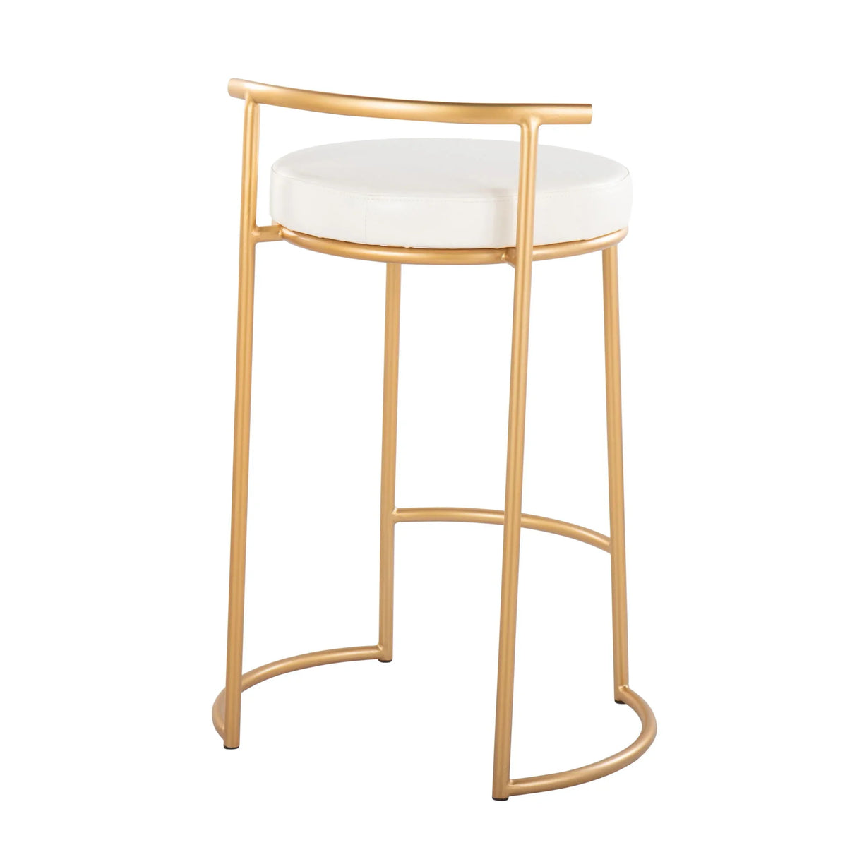 Fuji - Round Contemporary Fixed Height Counter Stool (Set of 2) - Furniture Home Direct