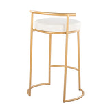 Fuji - Round Contemporary Fixed Height Counter Stool (Set of 2) - Furniture Home Direct