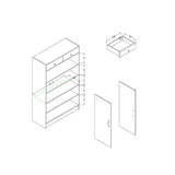 Shoe Storage Cabinet With Fives Shelves, Two Drawers, Fits 15 Pairs Of Shoes - Furniture Home Direct
