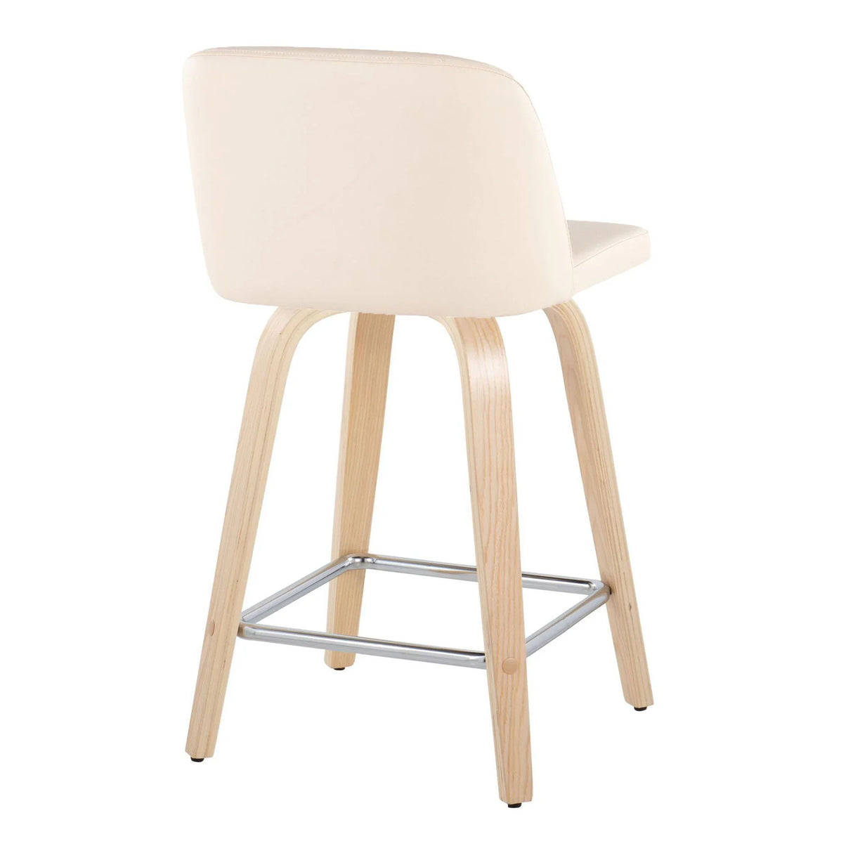 Toriano - Contemporary Fixed Height Counter Stool With Swivel With Square Footrest (Set of 2) - Furniture Home Direct