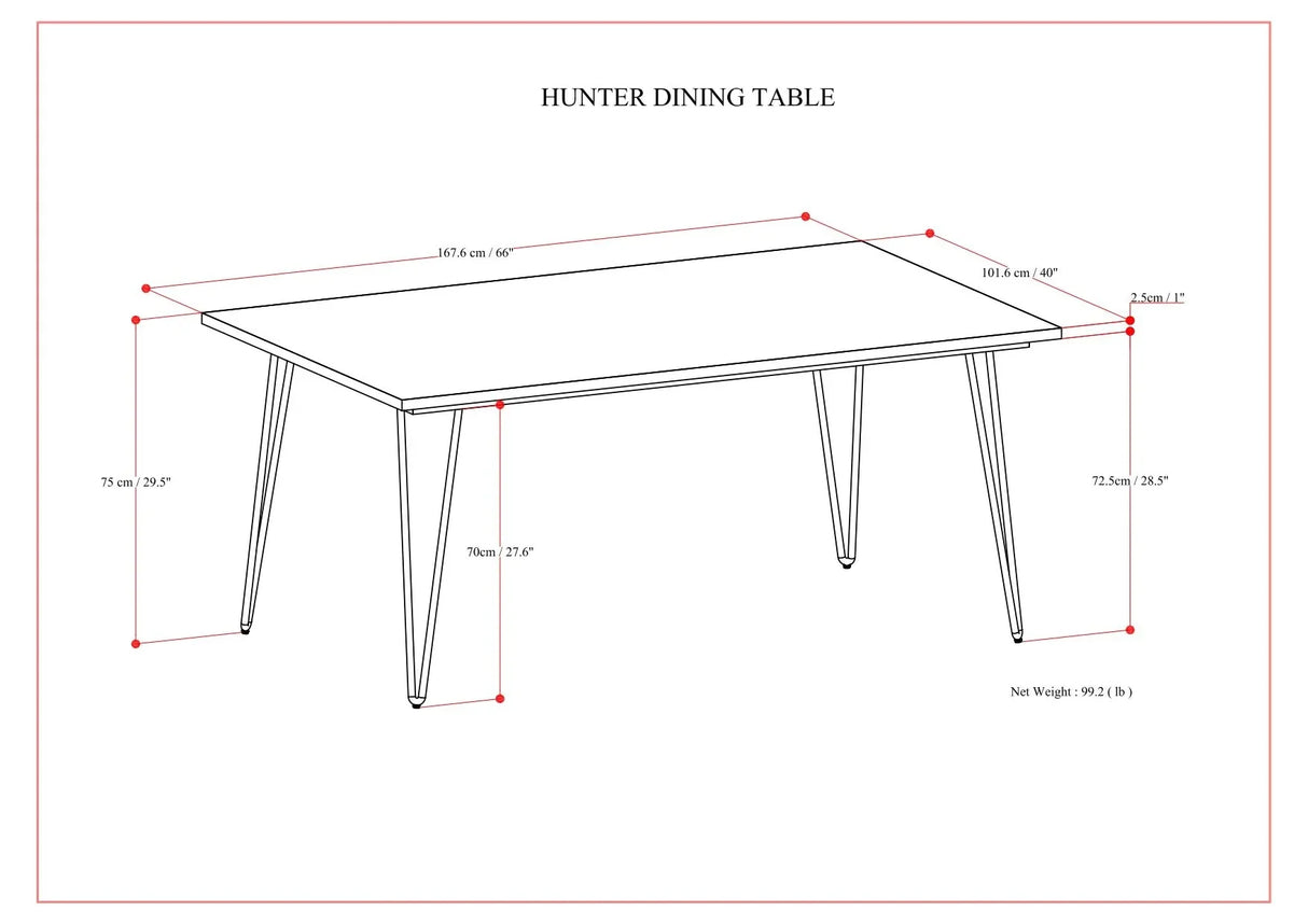 Hunter - Square Tabletop Dining Table - Furniture Home Direct