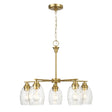Elegance 5 Lights Linear Arms With Chain Chandelier - Clear / Gold - Furniture Home Direct