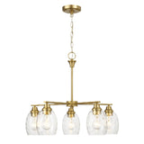 Elegance 5 Lights Linear Arms With Chain Chandelier - Clear / Gold - Furniture Home Direct