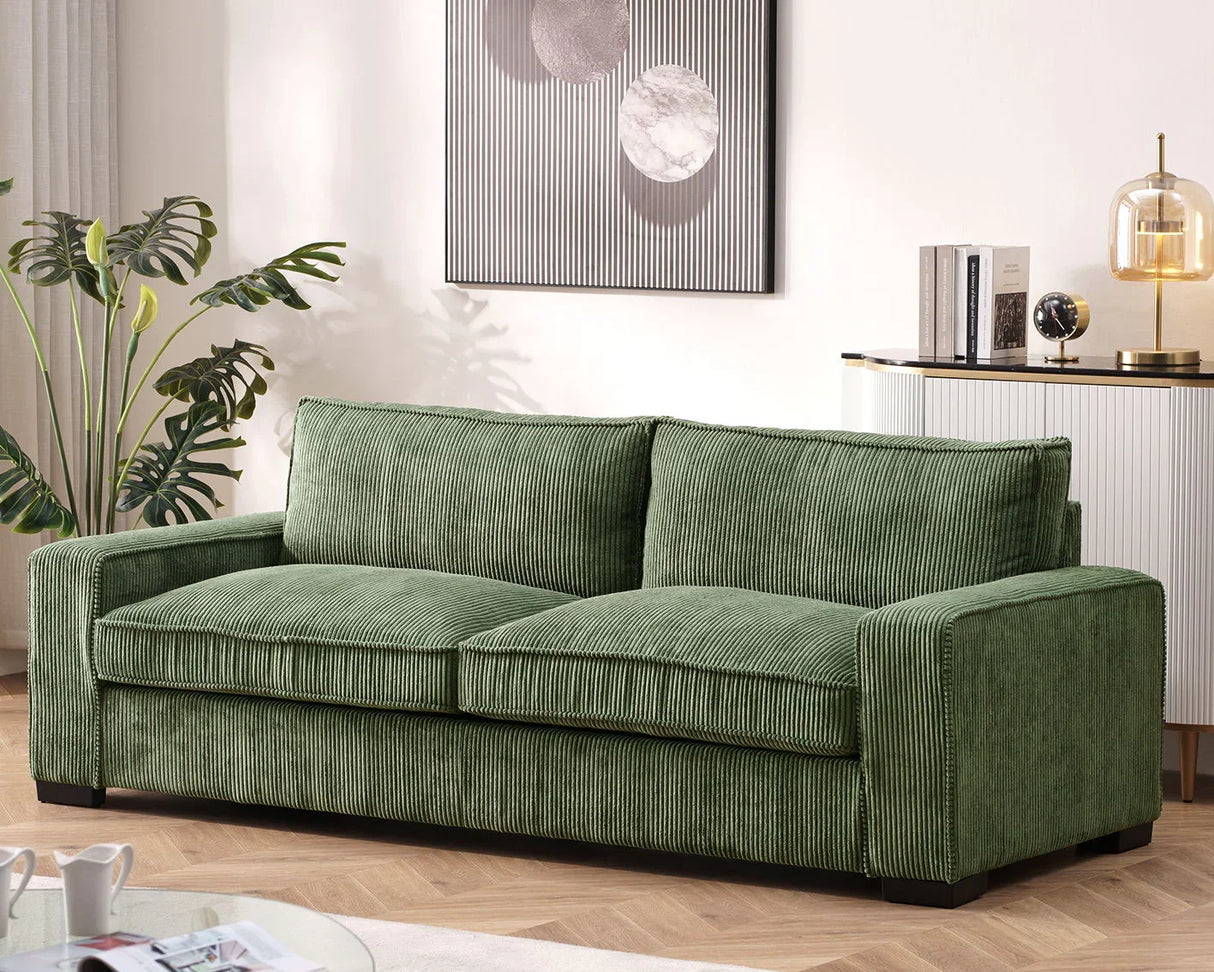Luxe - Corduroy Sofa With Sleek Design, Spacious And Comfortable 3 Seater Couch - Furniture Home Direct