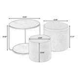 Multi Functional Ottoman And Table Set With Drum Stool - Furniture Home Direct