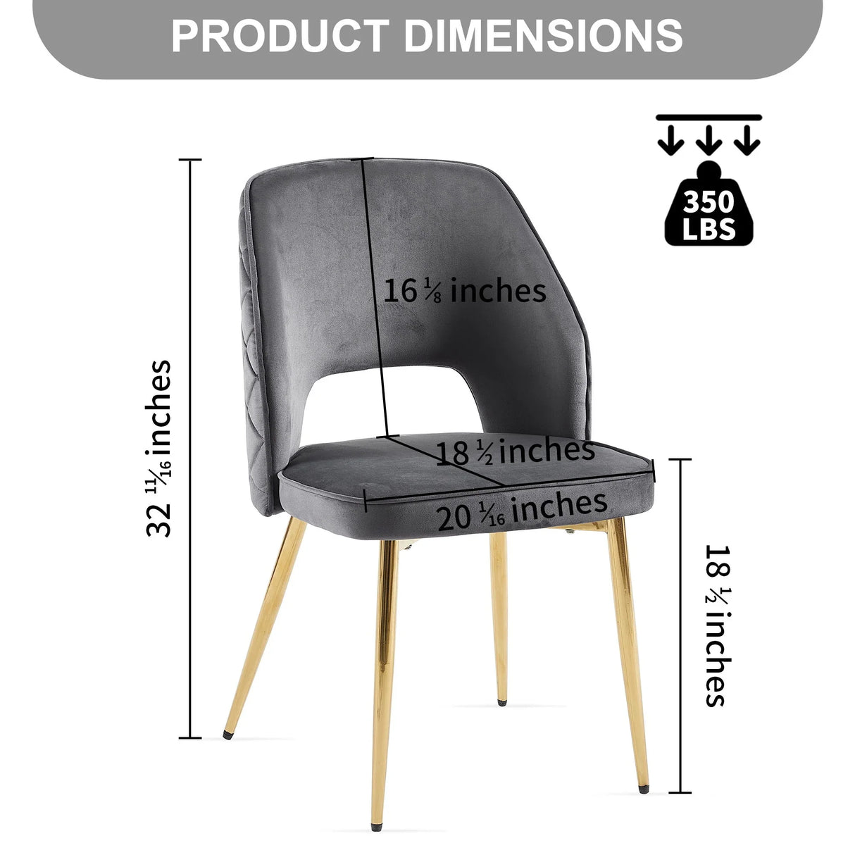 Velvet Dining Chairs With Metal Legs And Hollow Back Upholstered Dining Chairs - Furniture Home Direct