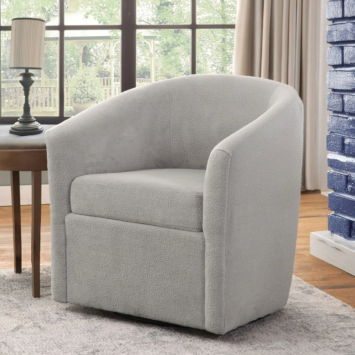 Oaklynn - Barrel Style Swivel Accent Chair - Furniture Home Direct
