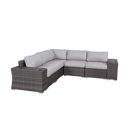 Rattan Sectional Sofa Set With Cushions - Furniture Home Direct