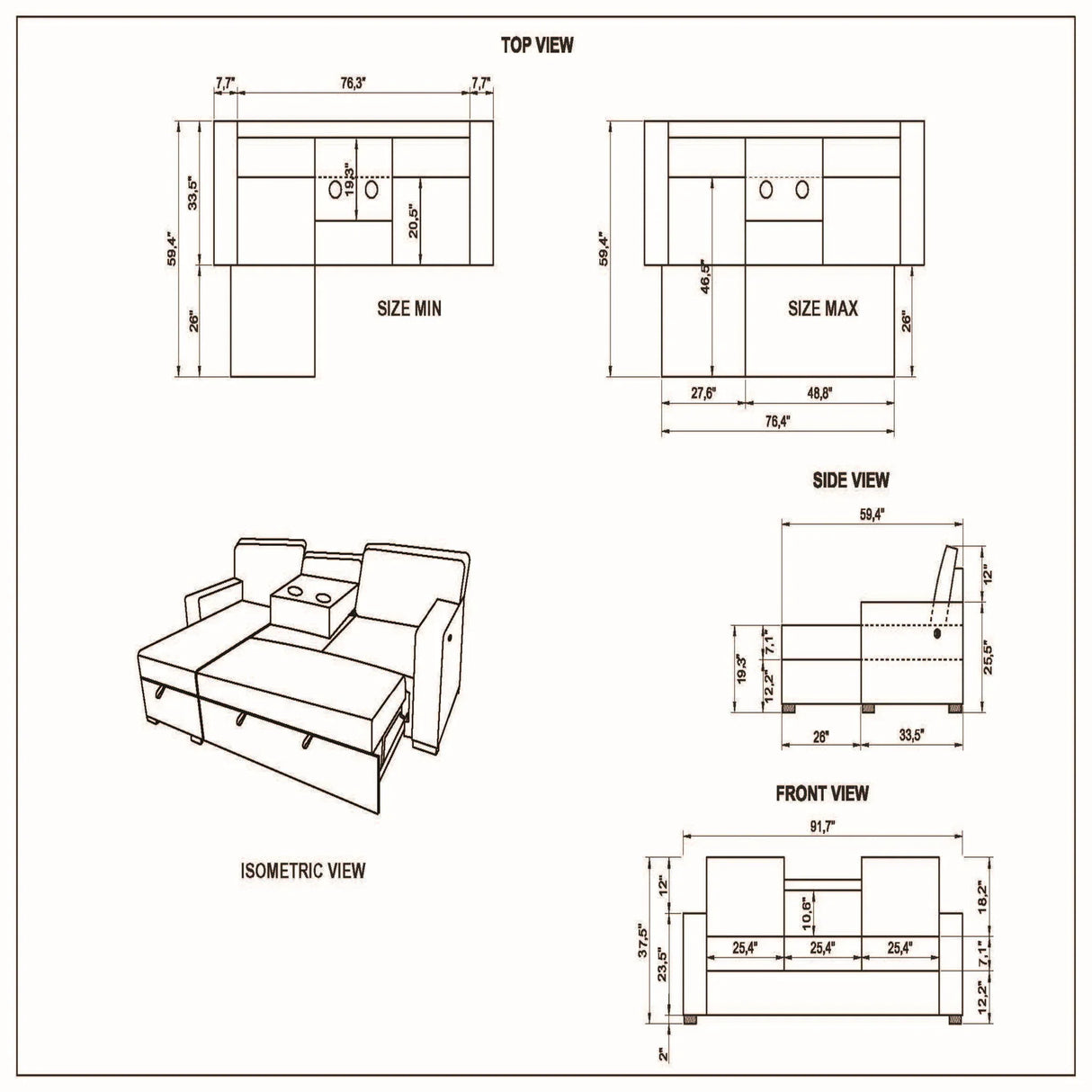Territory - Pull Out Sofa Bed - Furniture Home Direct
