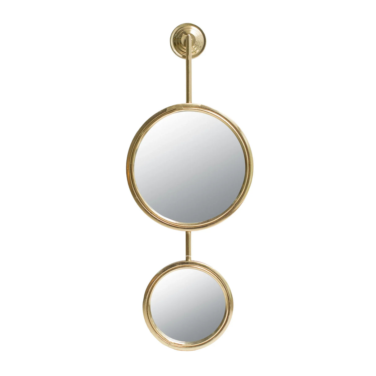 2 Circle Mirrors For Wall Decor, Unique Contemporary Wall Mirror For Living Room Bedroom Entryway - Gold - Furniture Home Direct