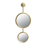2 Circle Mirrors For Wall Decor, Unique Contemporary Wall Mirror For Living Room Bedroom Entryway - Gold - Furniture Home Direct