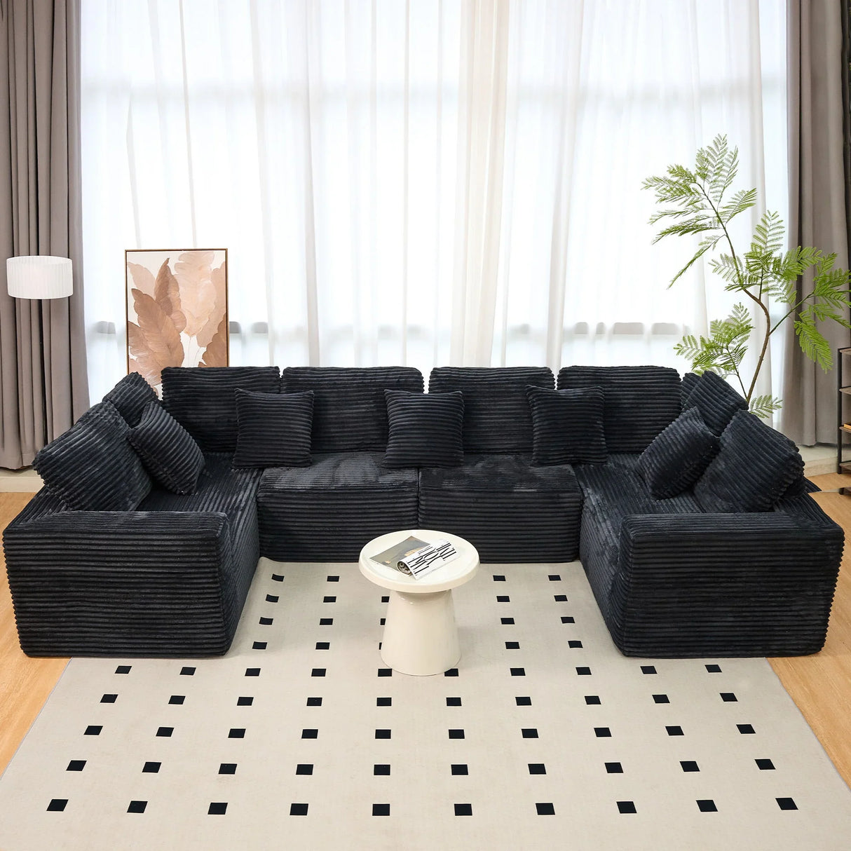 Modular U Shaped Sectional Sofa With Reversible Design - Furniture Home Direct