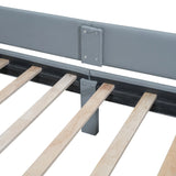 Platform Bed Upholstered Storage Hydraulic Drawers Gray - Furniture Home Direct