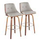 Gianna - Mid Century Modern Fixed Height Barstool With Swivel With Round Footrest (Set of 2) - Furniture Home Direct